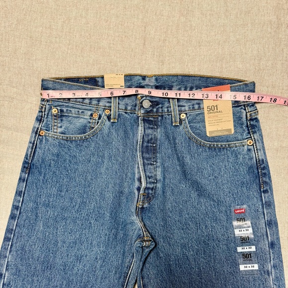 Levi’s 501 Original Jeans 32x32 Medium Wash 100% Cotton Straight Leg NWT - Picture 12 of 12